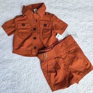 Banana Republic Twill Utility Shirt + Heritage Explorer Short Rustic Orange 3-6m
